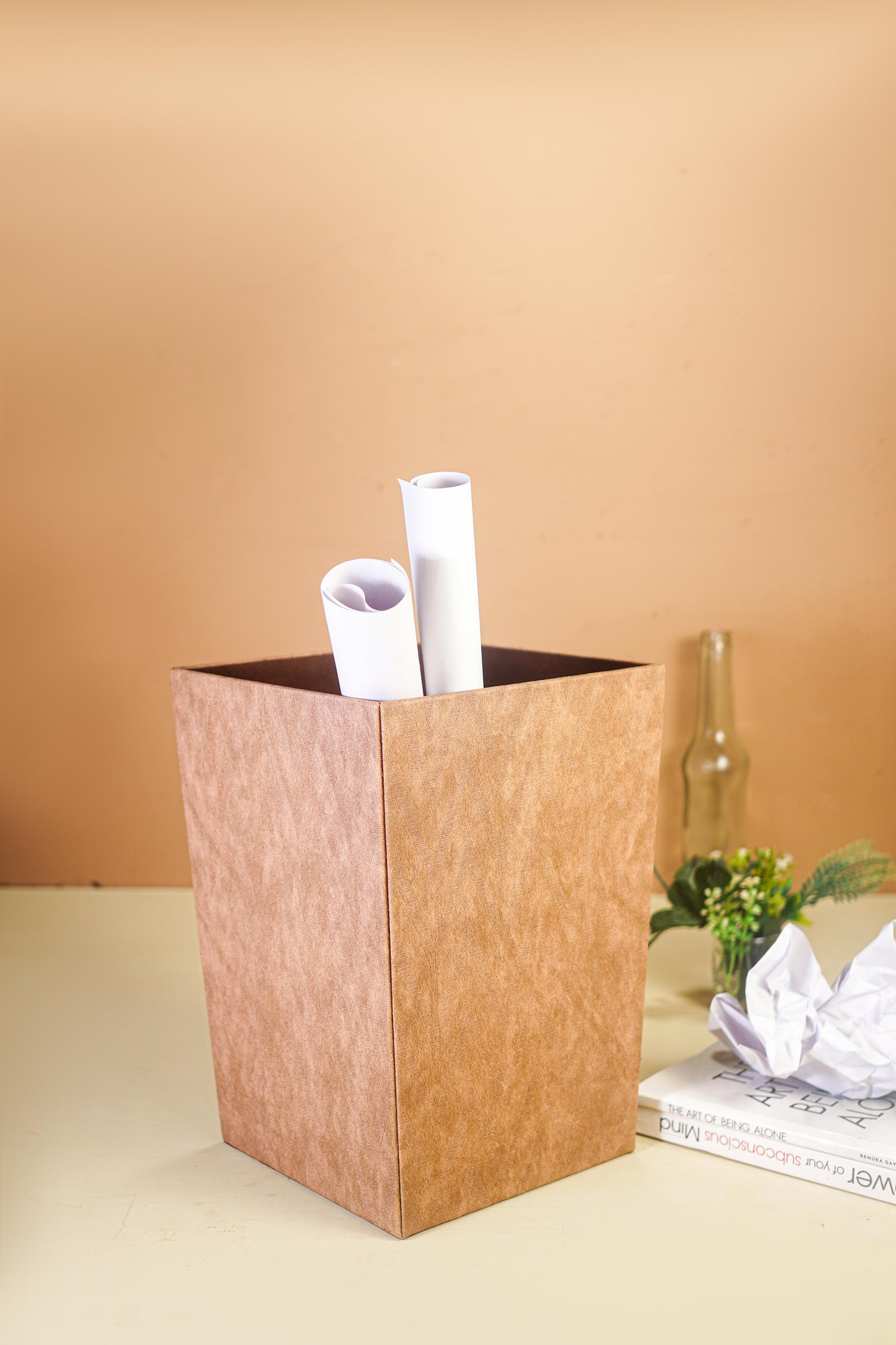 Light Tan Top Cover Dustbin