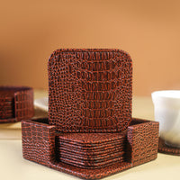 Dark Tan Tea Coaster Edges