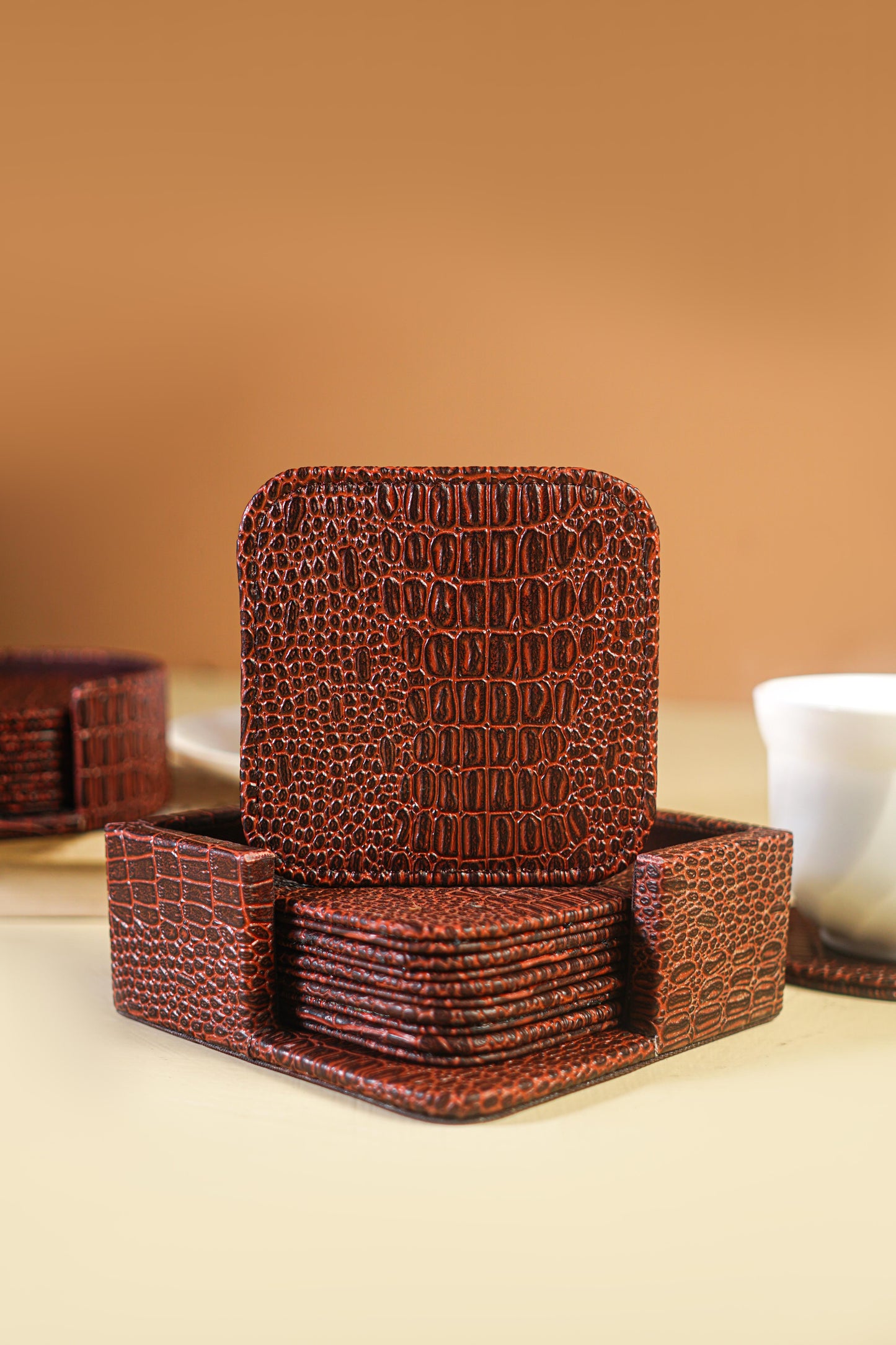 Dark Tan Tea Coaster Edges