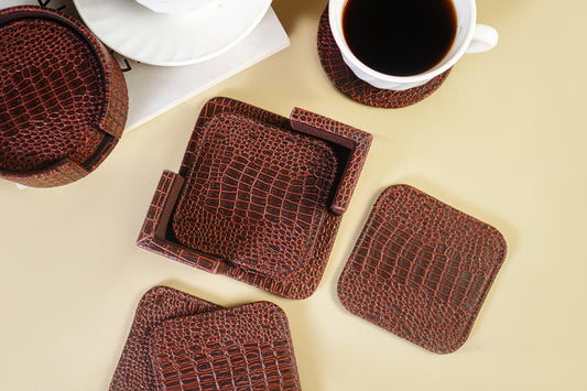 Dark Tan Tea Coaster Edges