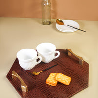 Dark Tan Octagon Serving Tray