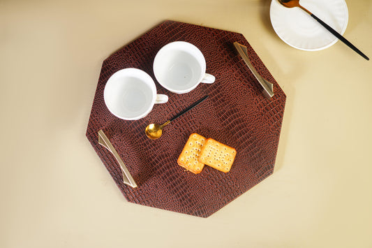 Dark Tan Octagon Serving Tray