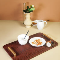 Dark Tan Rectangle Serving Tray