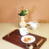 Dark Tan Rectangle Serving Tray