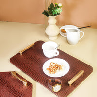 Dark Tan Rectangle Serving Tray