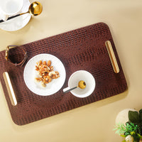 Dark Tan Rectangle Serving Tray