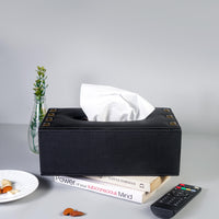 Milled Black Tissue Box