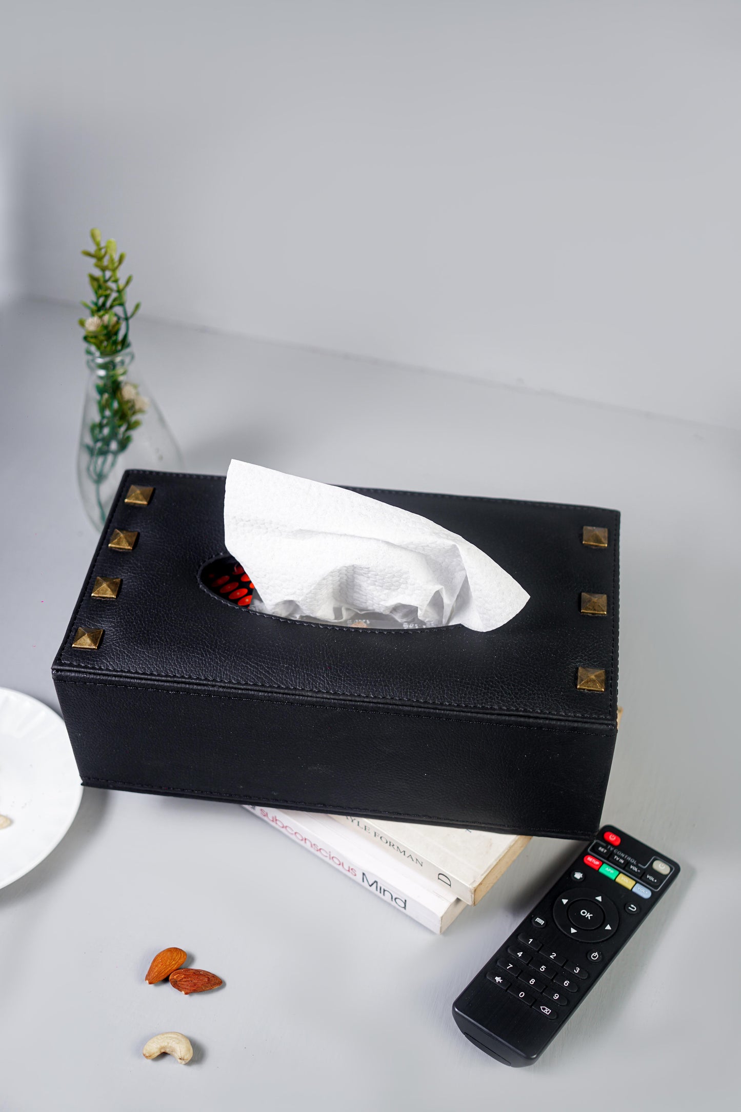 Milled Black Tissue Box