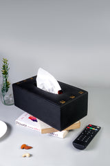 Milled Black Tissue Box