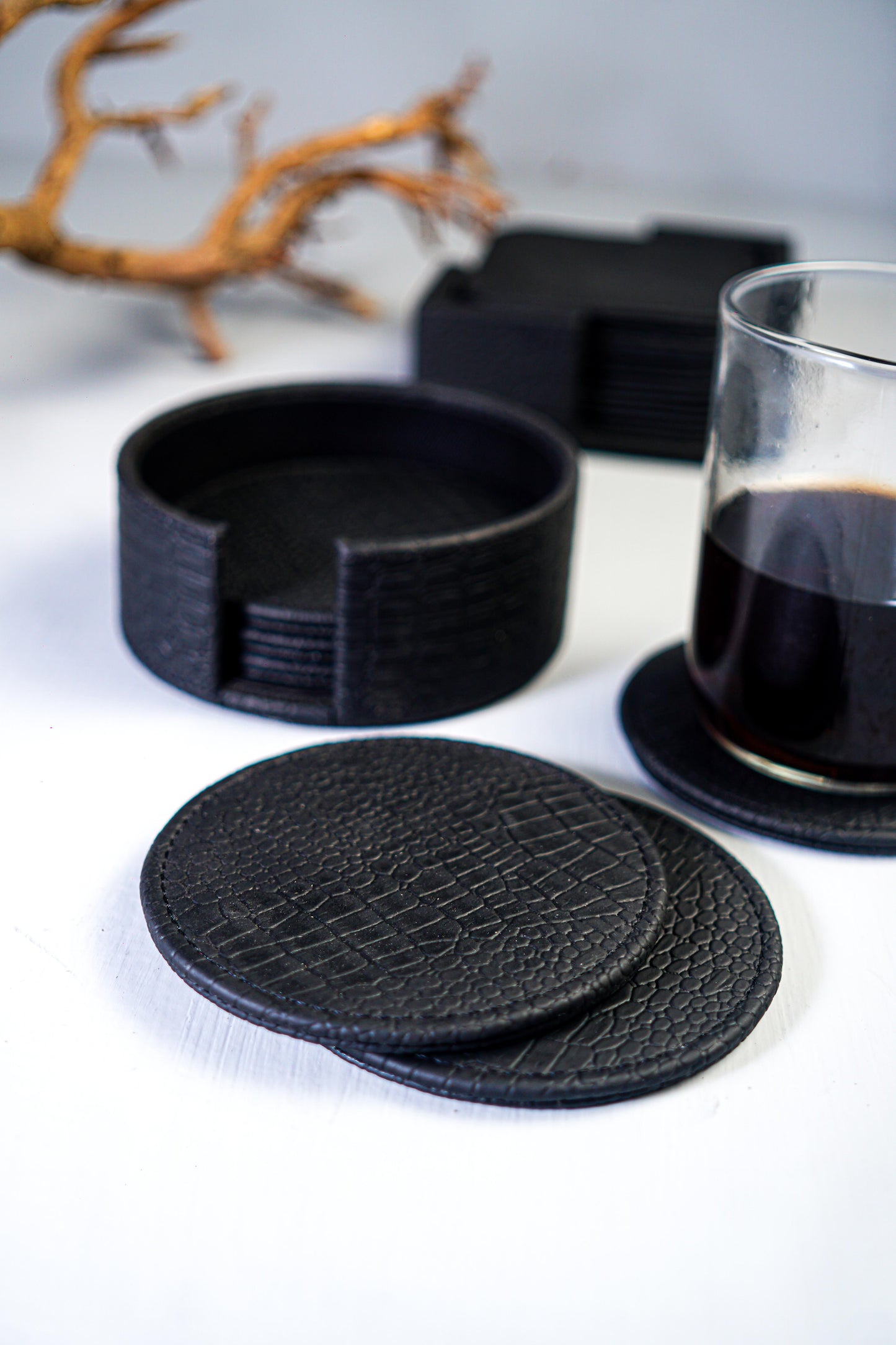 Black Tea Coaster Round