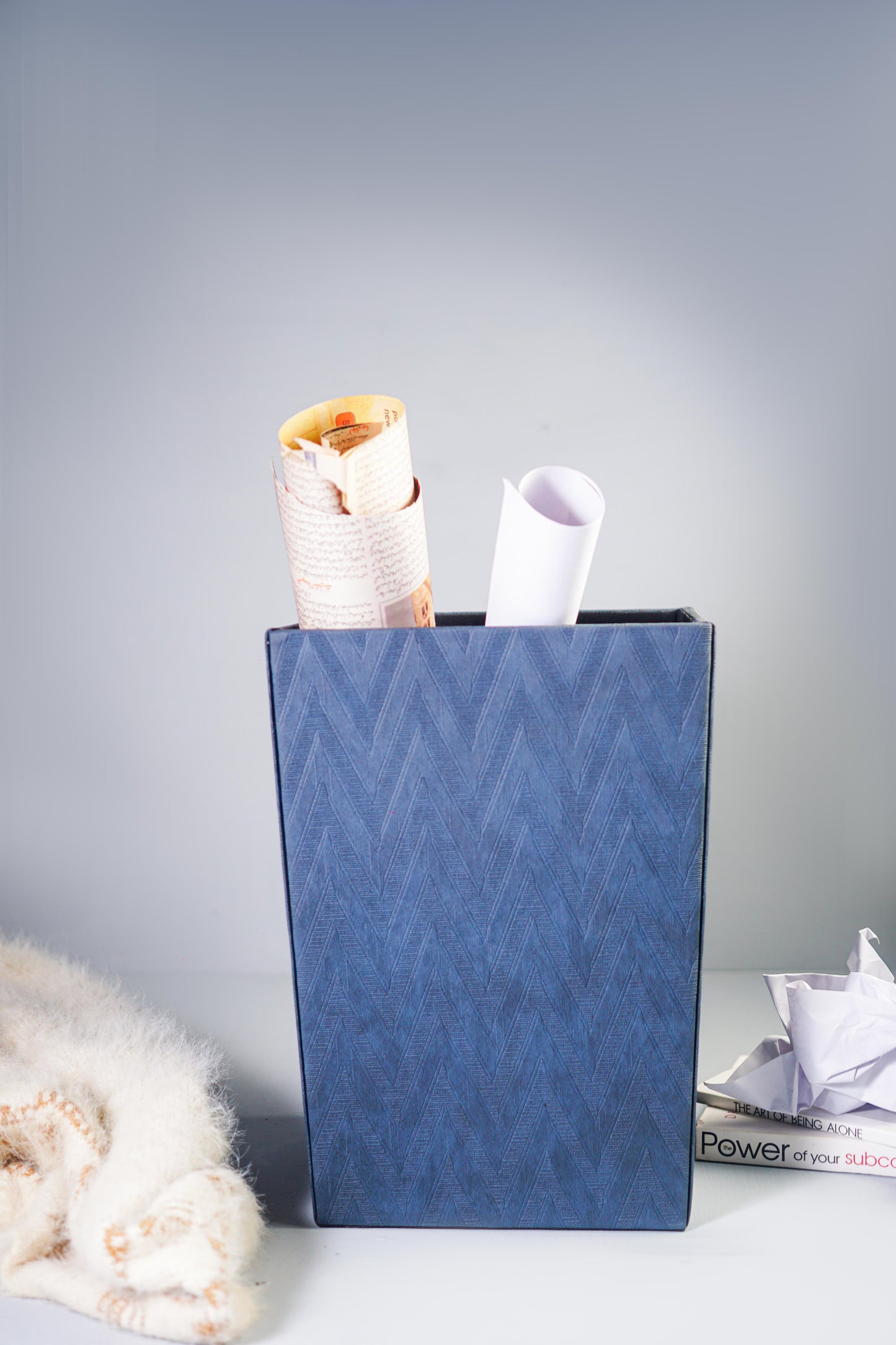 Bluish Grey Top Cover Dustbin