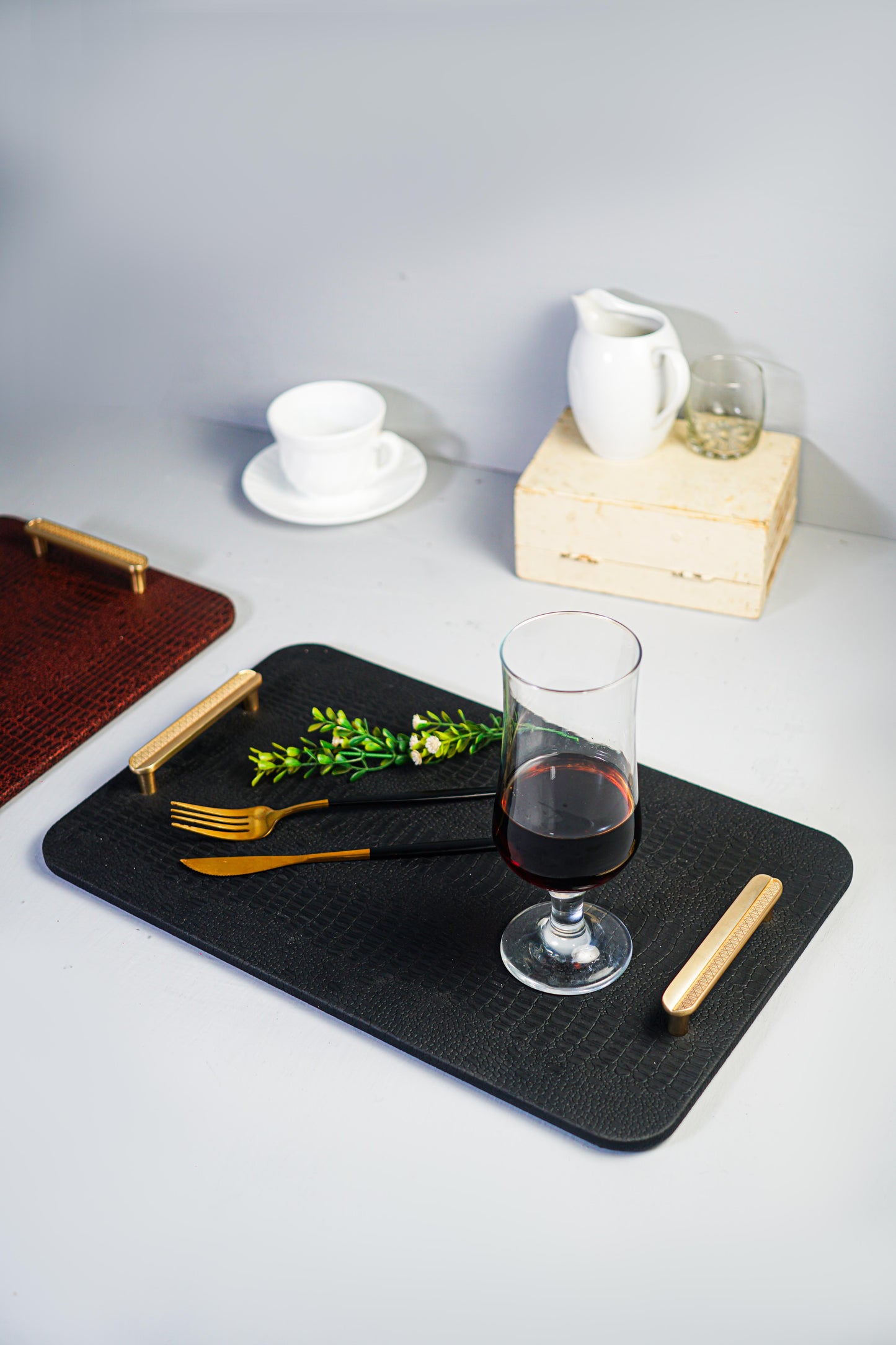 Black Rectangle Serving Tray