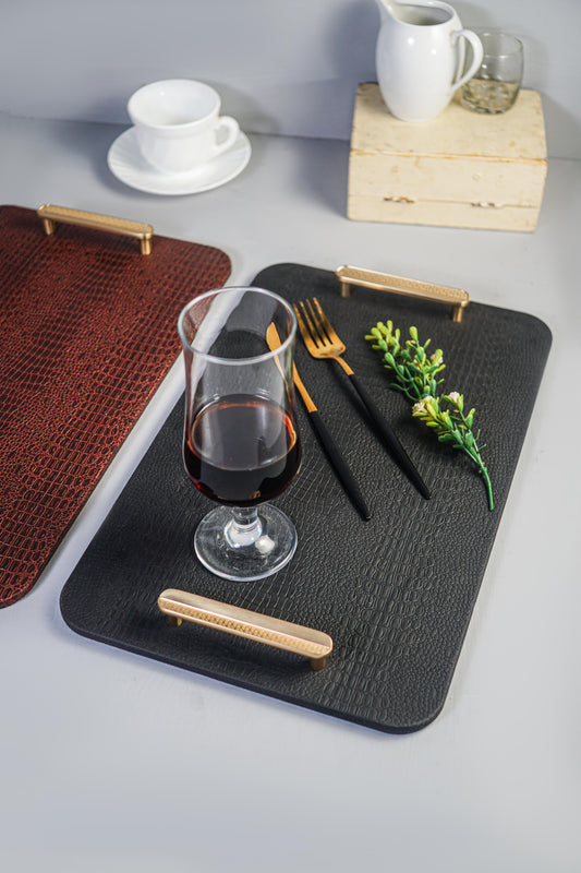 Black Rectangle Serving Tray