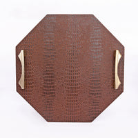 Dark Tan Octagon Serving Tray